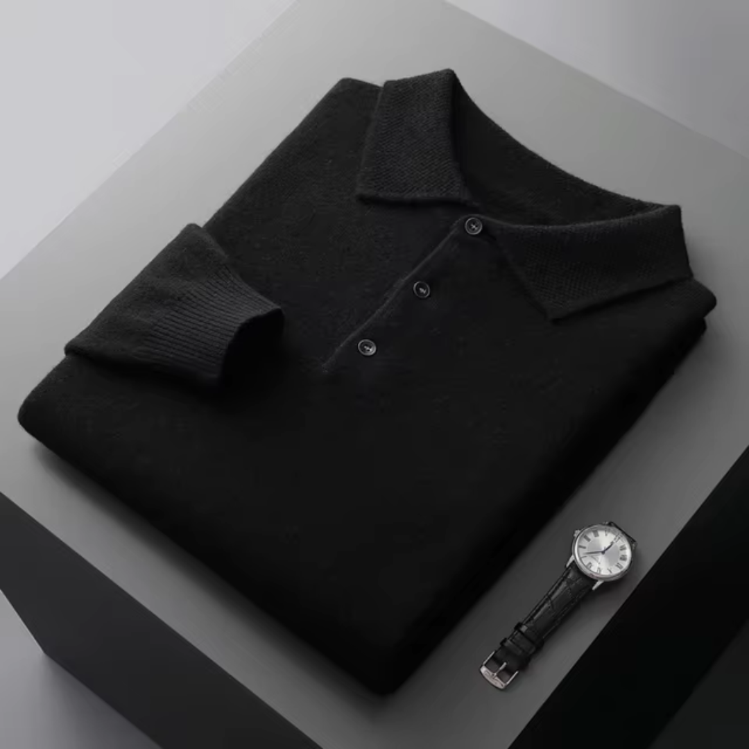 Pull Mérinos Pour Homme Coupe Standard Classique Avec Fermeture Par Boutons Et Bords Côtés