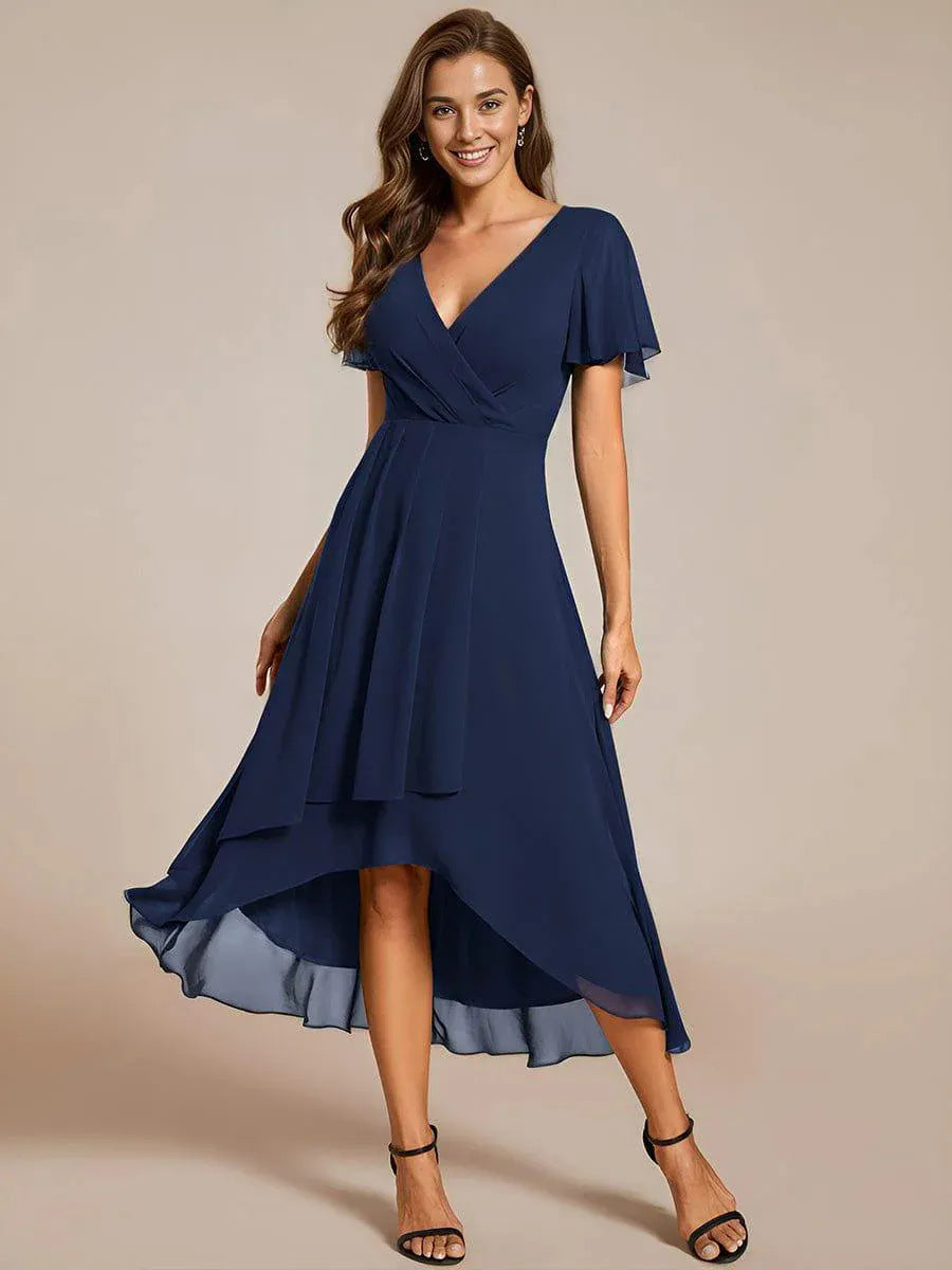 Robe Morgan en Mousseline de Soie à Tombé Aérien Pour Mariages et Soirées Amawinc