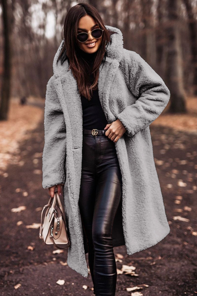 Manteau Pour Femme À Capuche Mi Mollet Coupe Décontractée Confort Chaud Pour Jours Frais