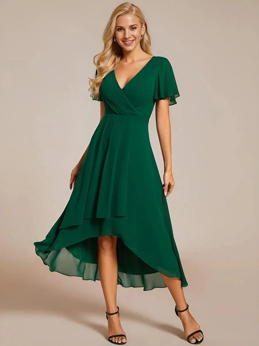 Robe Morgan en Mousseline de Soie à Tombé Aérien Pour Mariages et Soirées Amawinc