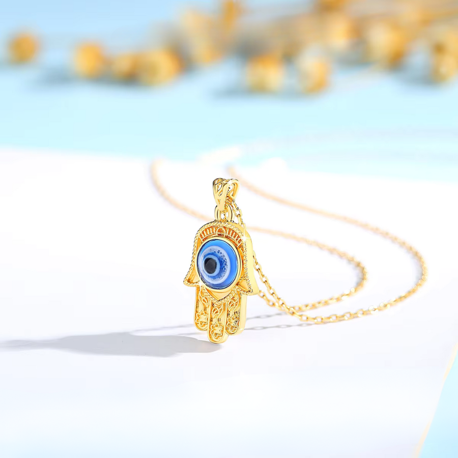 Fortuna Evil Eye 18K Gold Necklace - Amawinc