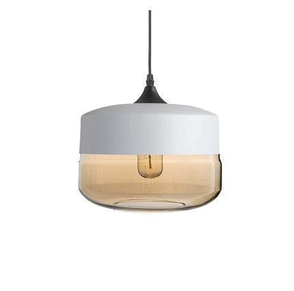 Luxuriöse Jevaglo™ Glas- und Holz-Pendelleuchte
