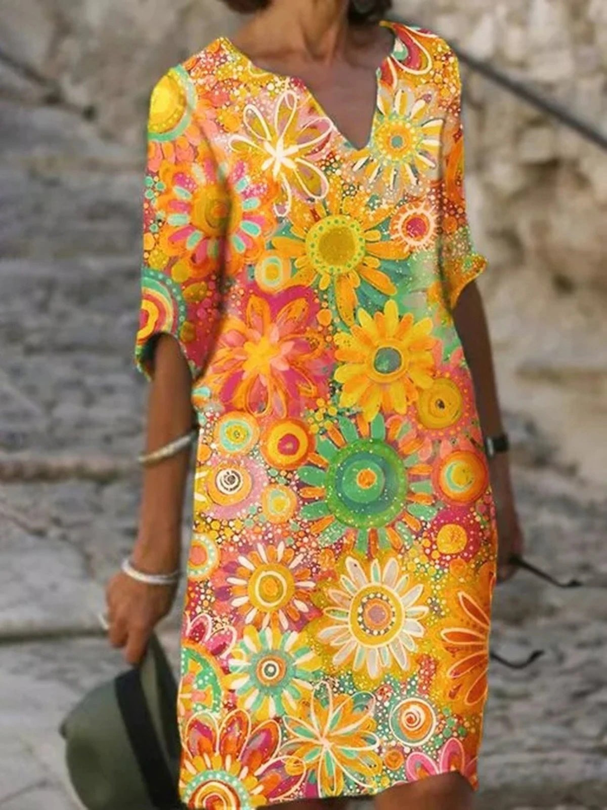 Modisches A-Linien-Kleid von Fudus mit Druck