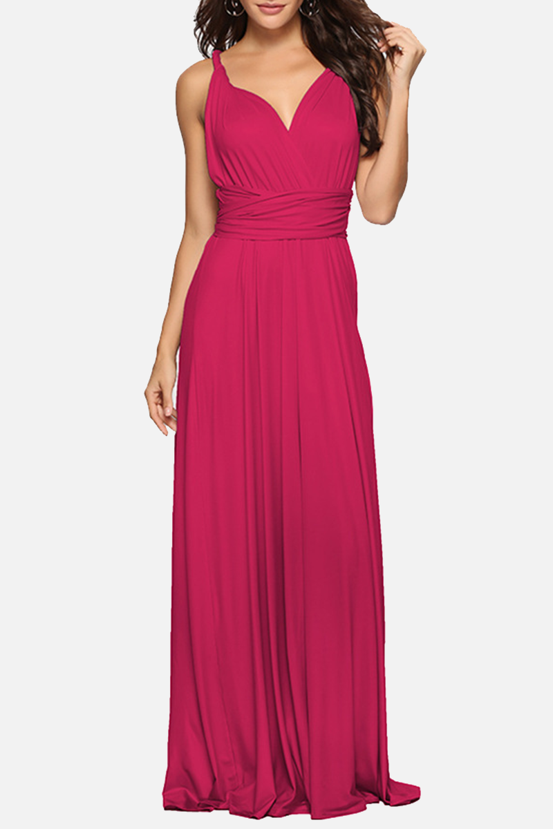Robe Maxi Femme Encolure Halter Fluide Avec Fente Haute Élégante Coupe Fluide Amawinc