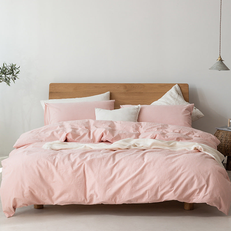 Ensemble Housse de Couette en Coton Style Japonais Gris Foncé Minimaliste pour Sommeil Paisible et Ambiance Zen