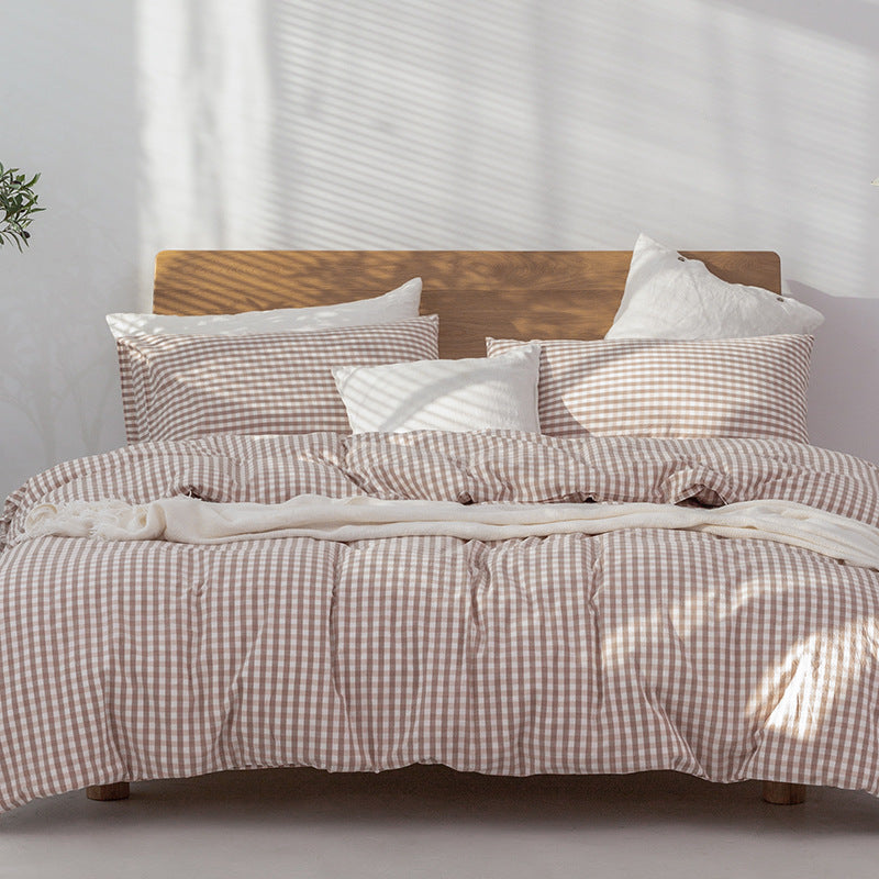 Ensemble Housse de Couette en Coton Style Japonais Gris Foncé Minimaliste pour Sommeil Paisible et Ambiance Zen