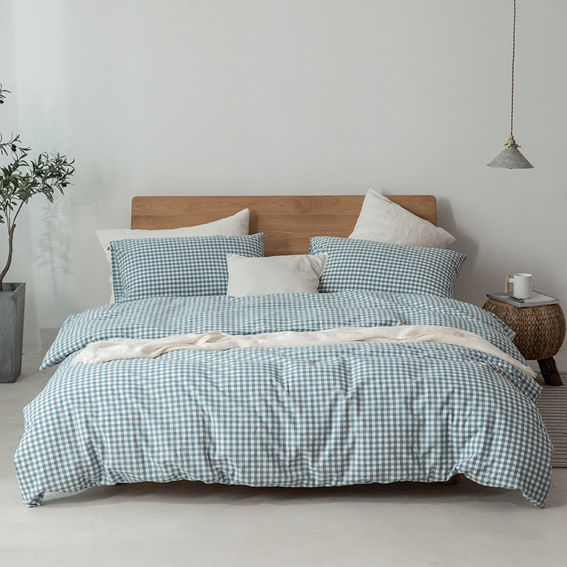 Ensemble Housse de Couette en Coton Style Japonais Gris Foncé Minimaliste pour Sommeil Paisible et Ambiance Zen