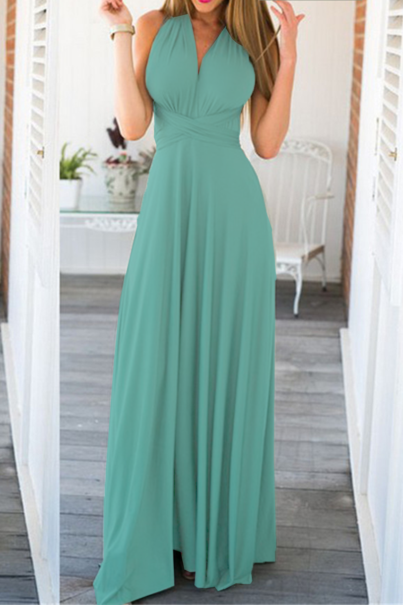 Robe Longue À Col Halter Coupe A-Line Avec Fente Pour Soirée Élégante Mariage Et Fête
