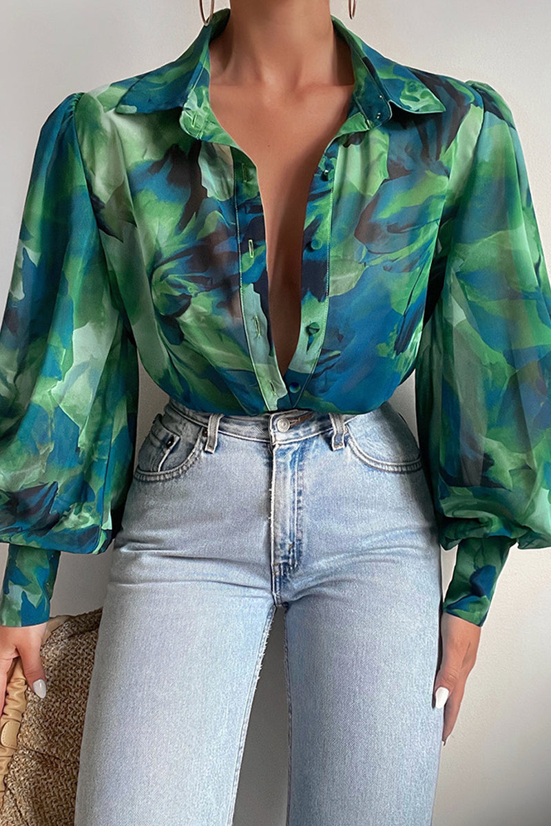 Damenbluse Karla mit Blumenkragen