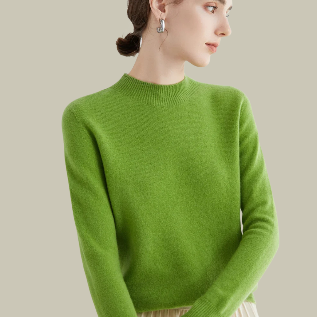 Ivy Pull Femme Col Haut Ajusté En Laine Mérinos Premium Pour Bureau Et Week End Chic