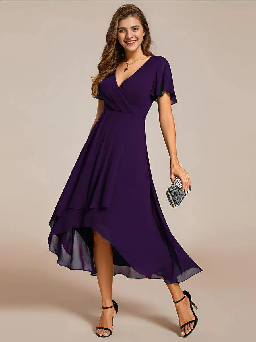 Robe Morgan en Mousseline de Soie à Tombé Aérien Pour Mariages et Soirées Amawinc