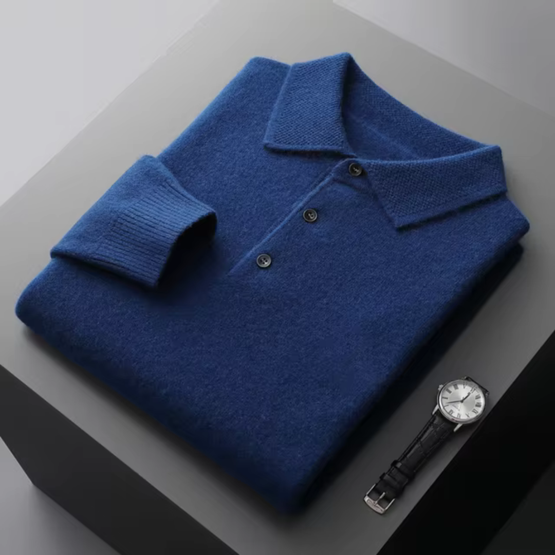 Pull Mérinos Pour Homme Coupe Standard Classique Avec Fermeture Par Boutons Et Bords Côtés