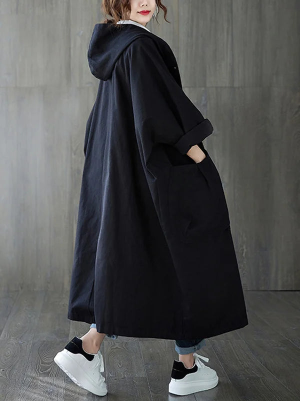 Megan Manteau Longline Oversize à Capuche Pour Femme Amawinc Chic Décontracté Pour Saison Automne Hiver