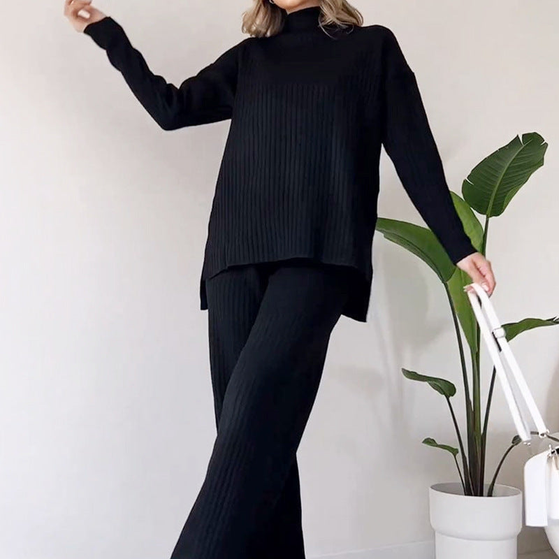 Robe Pull Col Roulé Et Ensemble Tricoté Décontracté Élégance Confort Moderne Pour Toutes Morphologies