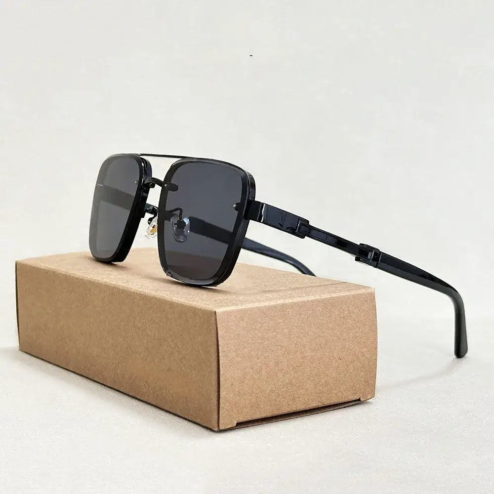 Lunettes De Soleil Vanguard Edge Avec Lentilles Aviateur Carrées Finitions Or Dégradé Protection UV400