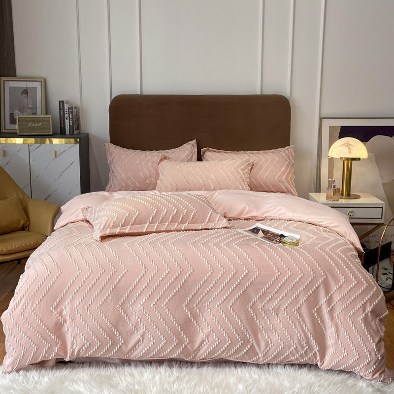 Ensemble De Literie Contemporain En Coton Tufté Pour Chambre Moderne Avec Confort Doux Et Texture Élégante