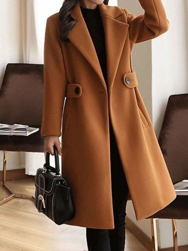 Sydney Manteau Long D Hiver Pour Femme Manches Longues Ceinturé Beige Professionnel Élégant