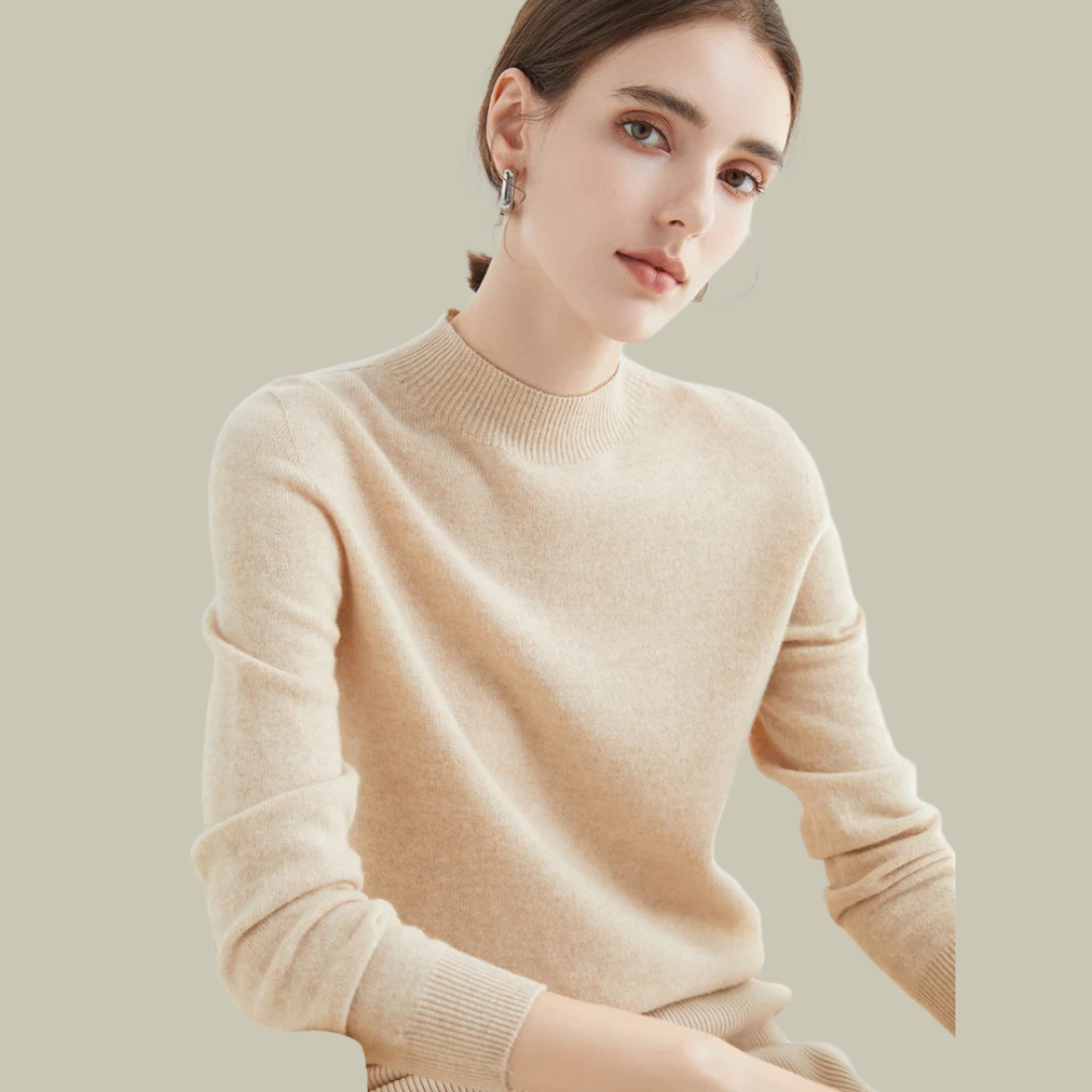 Ivy Pull Femme Col Haut Ajusté En Laine Mérinos Premium Pour Bureau Et Week End Chic