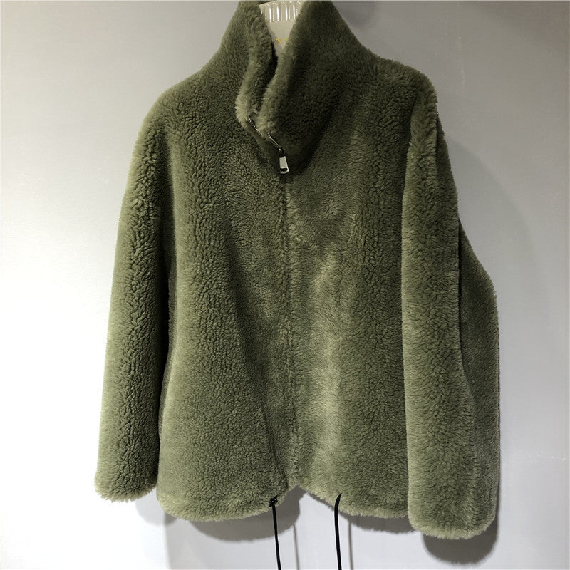 Damen gemütliche und kuschelige Fleecejacke mit hohem Kragen Amawinc