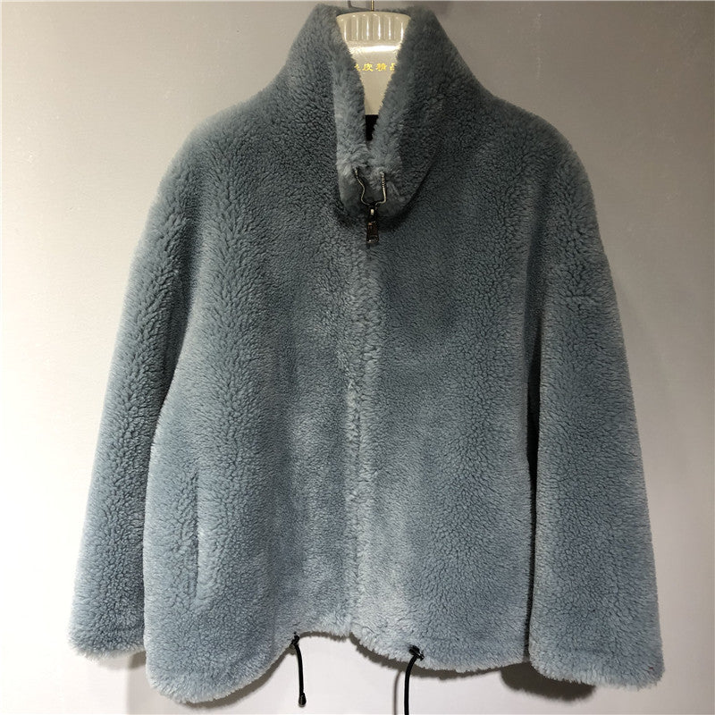 Damen gemütliche und kuschelige Fleecejacke mit hohem Kragen Amawinc