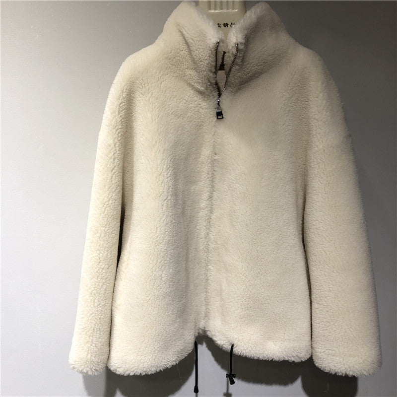 Damen gemütliche und kuschelige Fleecejacke mit hohem Kragen Amawinc