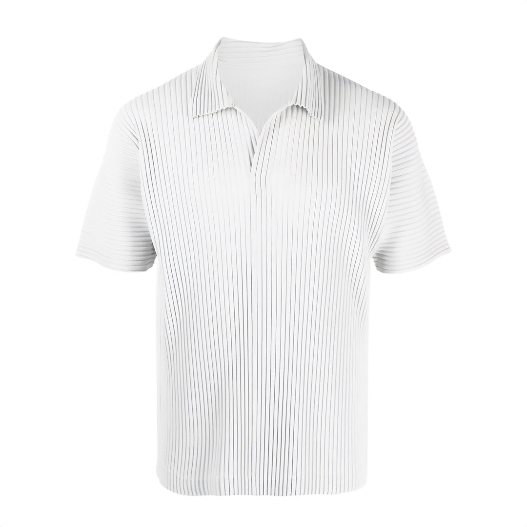 Amawinc Polo Plissé Décontracté Respirant En Polyester Pour Tous Les Jours Et Style Décontracté Chic