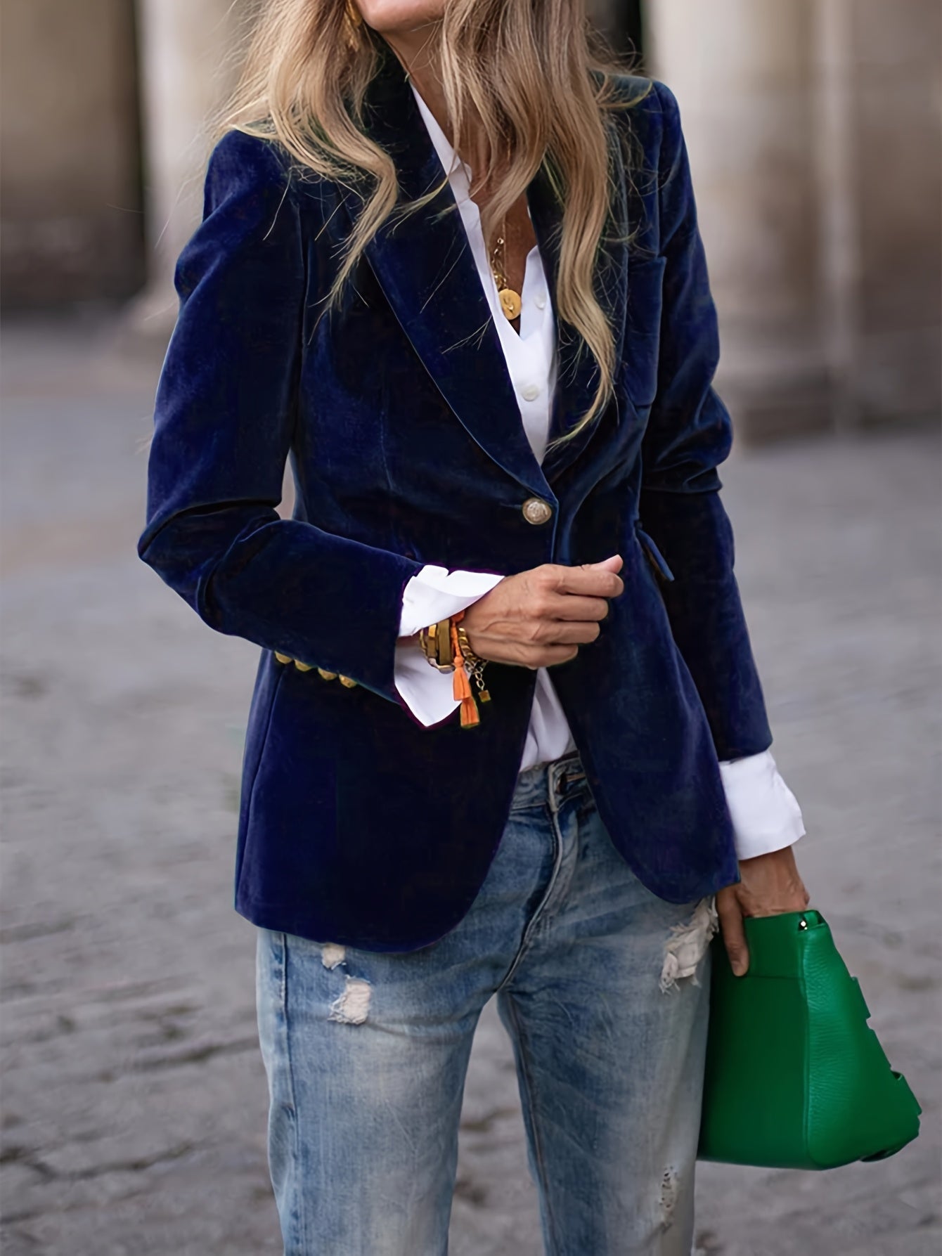 Blazer À Coupe Ajustée Avec Boutons Frontaux Pour Femmes Confort Quotidien Et Élégance Professionnelle