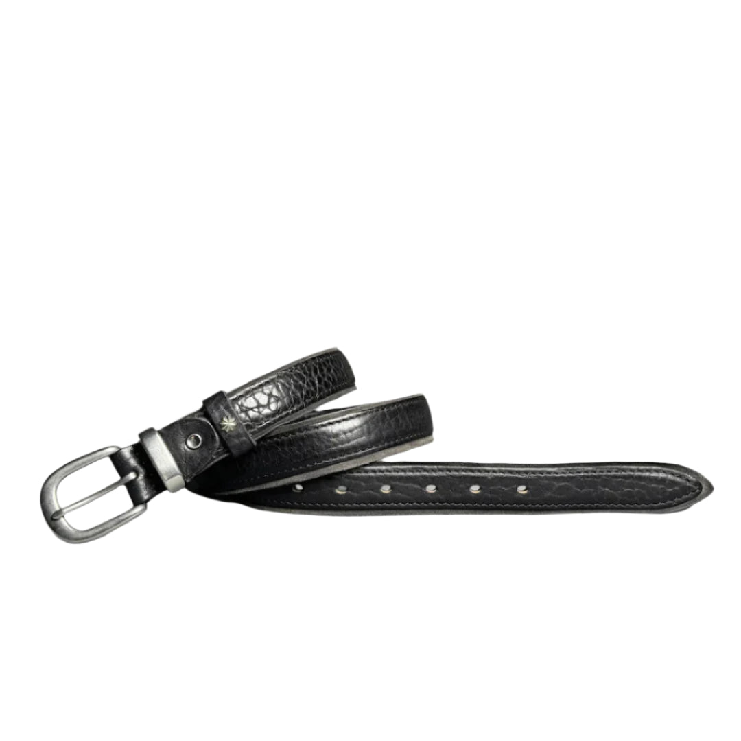 Ceinture En Cuir Marcenti Tanné Végétal Boucle Brossée Passant Étoilé En Acier Largeur 3,5 Cm Tailles Multiples