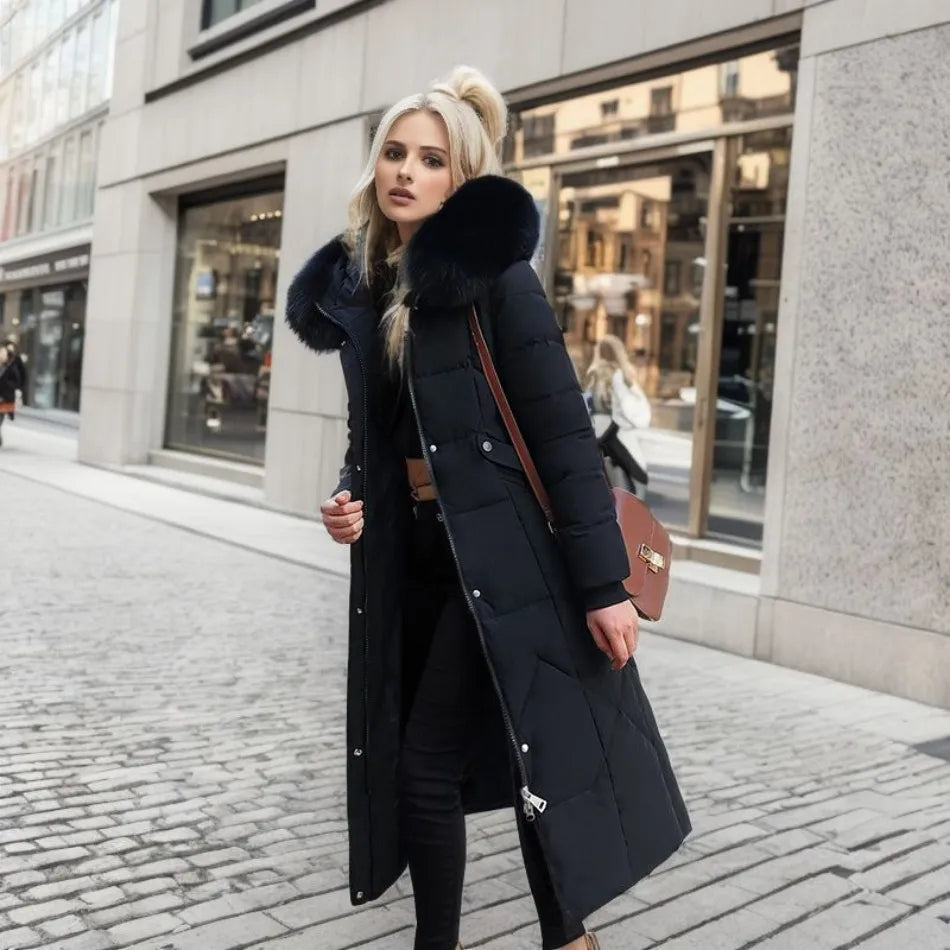 Hannah Manteau Matelassé Hiver Pour Femme Avec Capuche Bordée Élégante Et Chaude