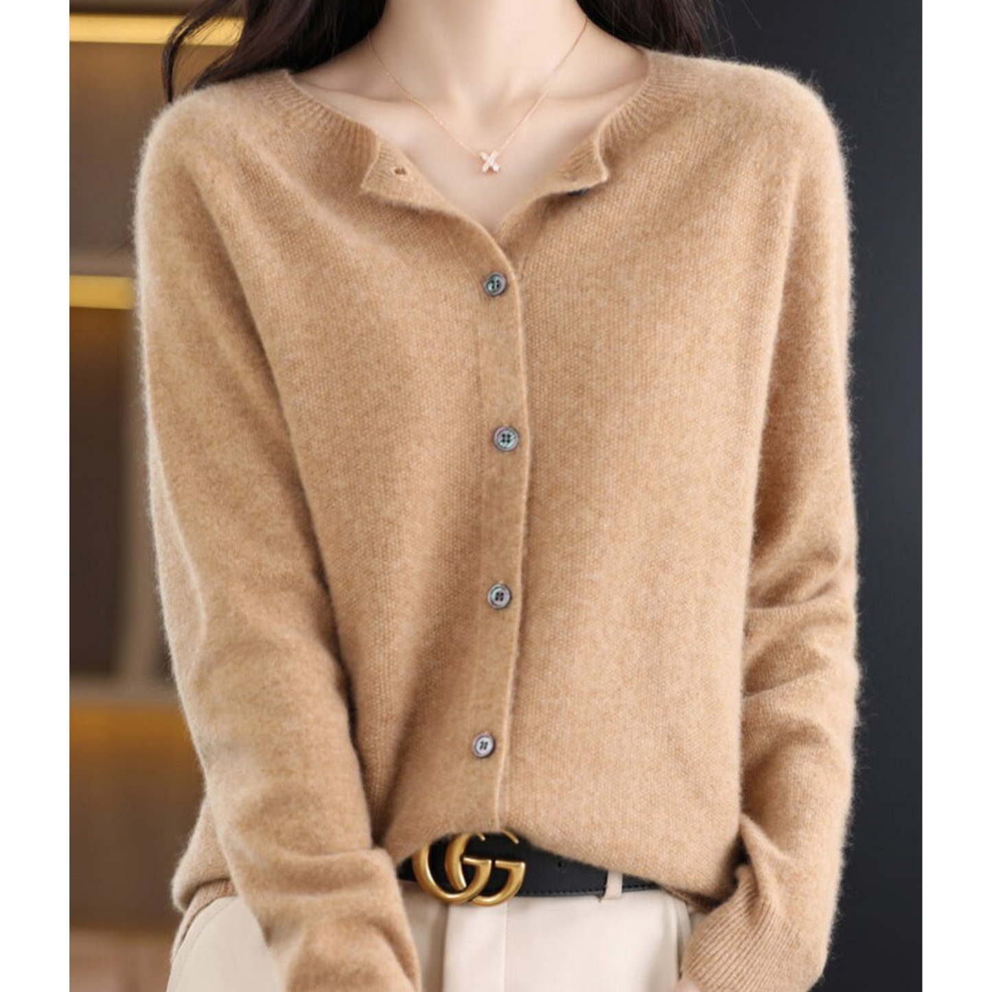 Isabella Pull Mérinos Et Laine À Boutons Pour Femmes À Manches Longues Style Classique Et Confort Quotidien