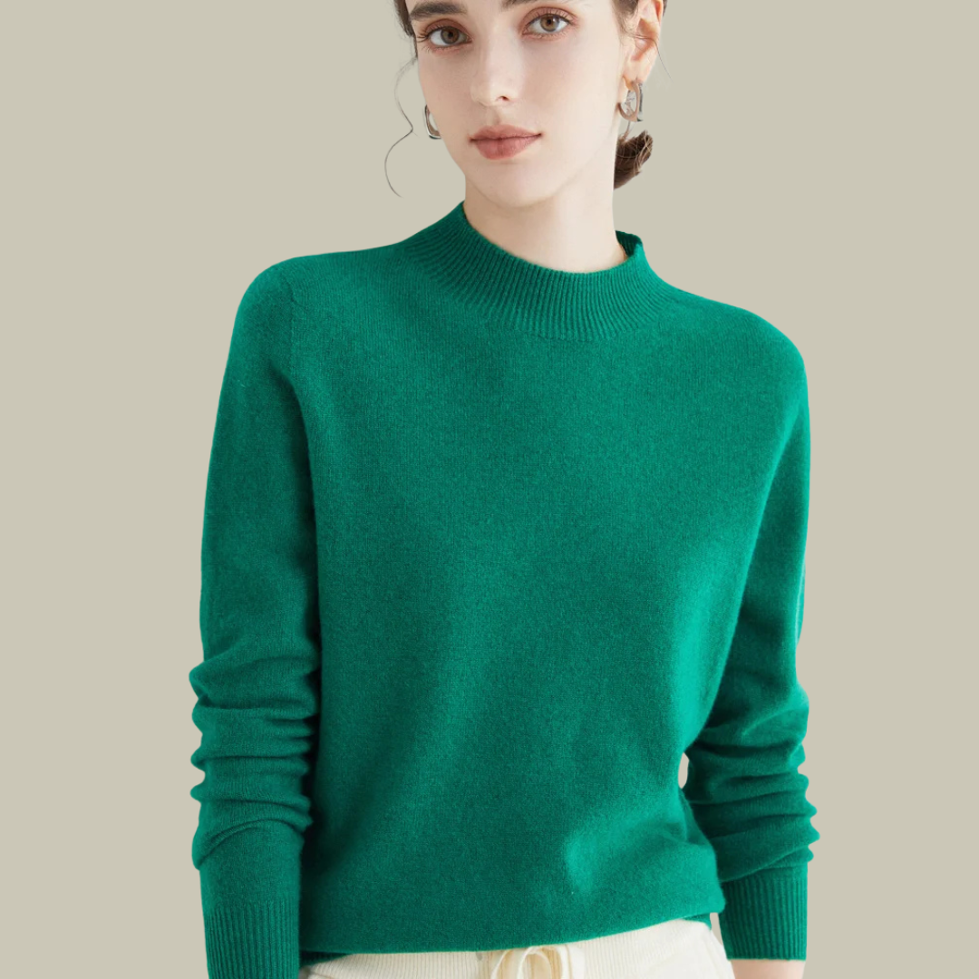 Ivy Pull Femme Col Haut Ajusté En Laine Mérinos Premium Pour Bureau Et Week End Chic