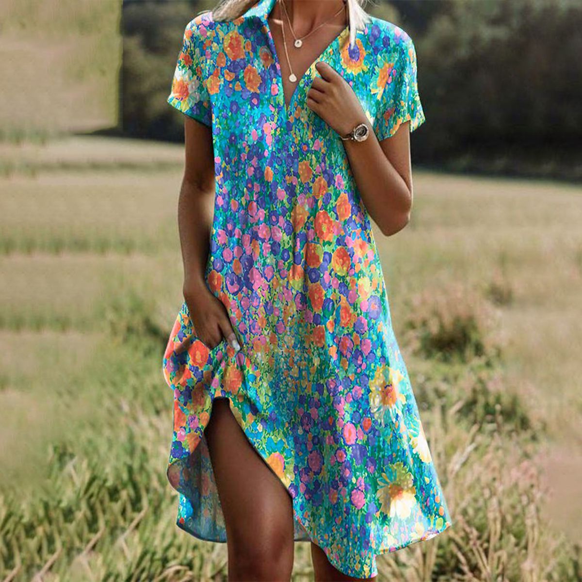 Robe Midi Fleurie Arya Été Chic Décontractée Pour Vacances Brunch Et Journées Ensoleillées