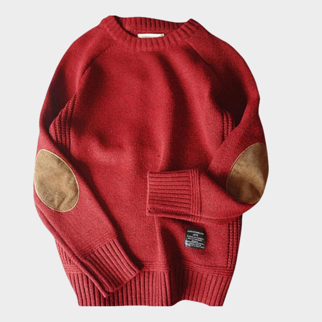 Brandon Pull En Maille Chaude Avec Coudières Patch Pour Look Décontracté Et Chic En Superposition