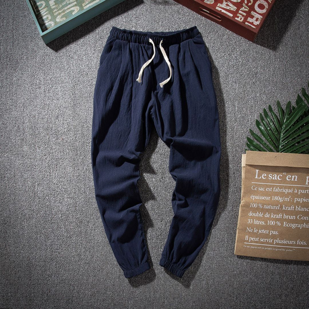 Joggeurs Brooks Classic Look En Mélange Lin Respirant Léger Confort Décontracté Et Élégant Pour Maison Et Ville