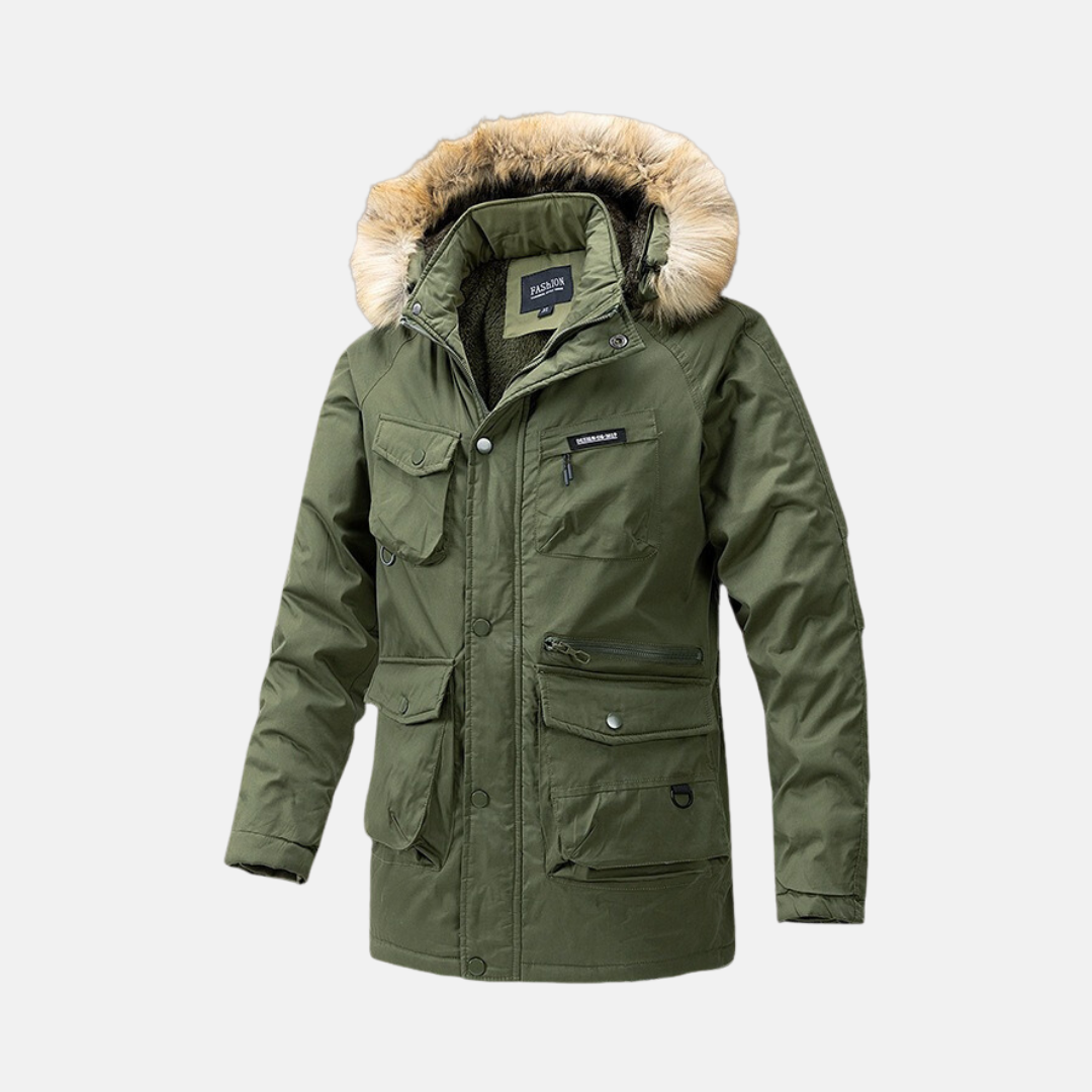 Parka Homme Amawinc Nordisk Flair Imperméable Résistant Capuche Fourrure Synthétique Amovible Coupe Ample