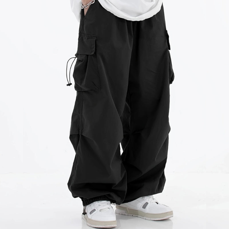 Malvor Pantalon Cargo Large À Cordon Poches Utilitaires Style Urbain Et Fonction Extérieure