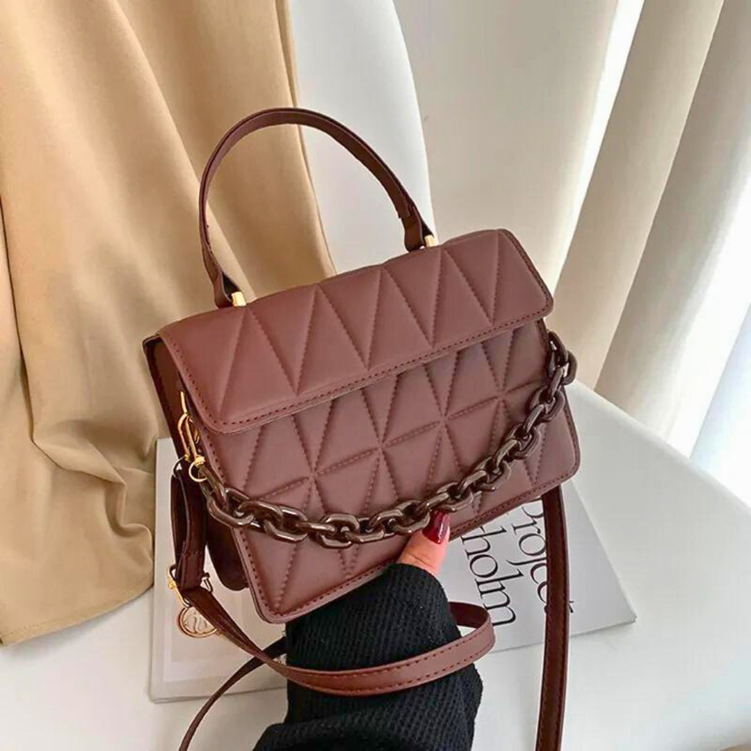 Sac À Main Chic Nerys Avec Poignée Chaîne Et Motif Matelassé Spacieux Grand Compartiment