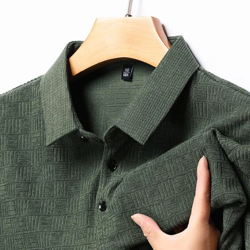 Polo Ray Weave Motif Raffiné En Coton Mélangé Pour Style Sophistiqué Et Confortable Au Quotidien
