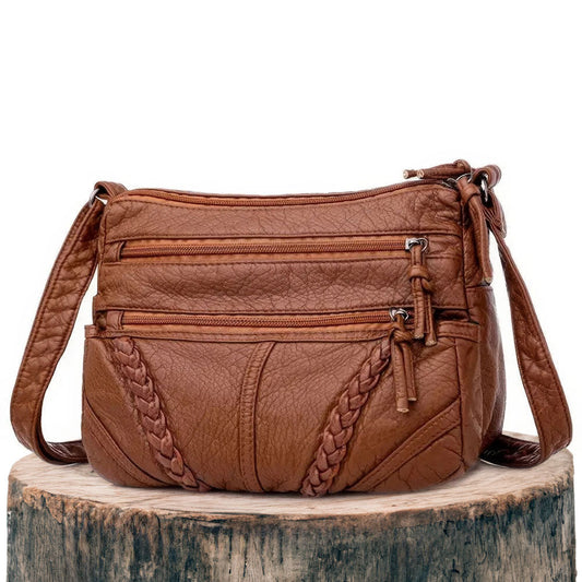 Catherine - Vegan Leather Crossbody Shoulder Bag - Amawinc