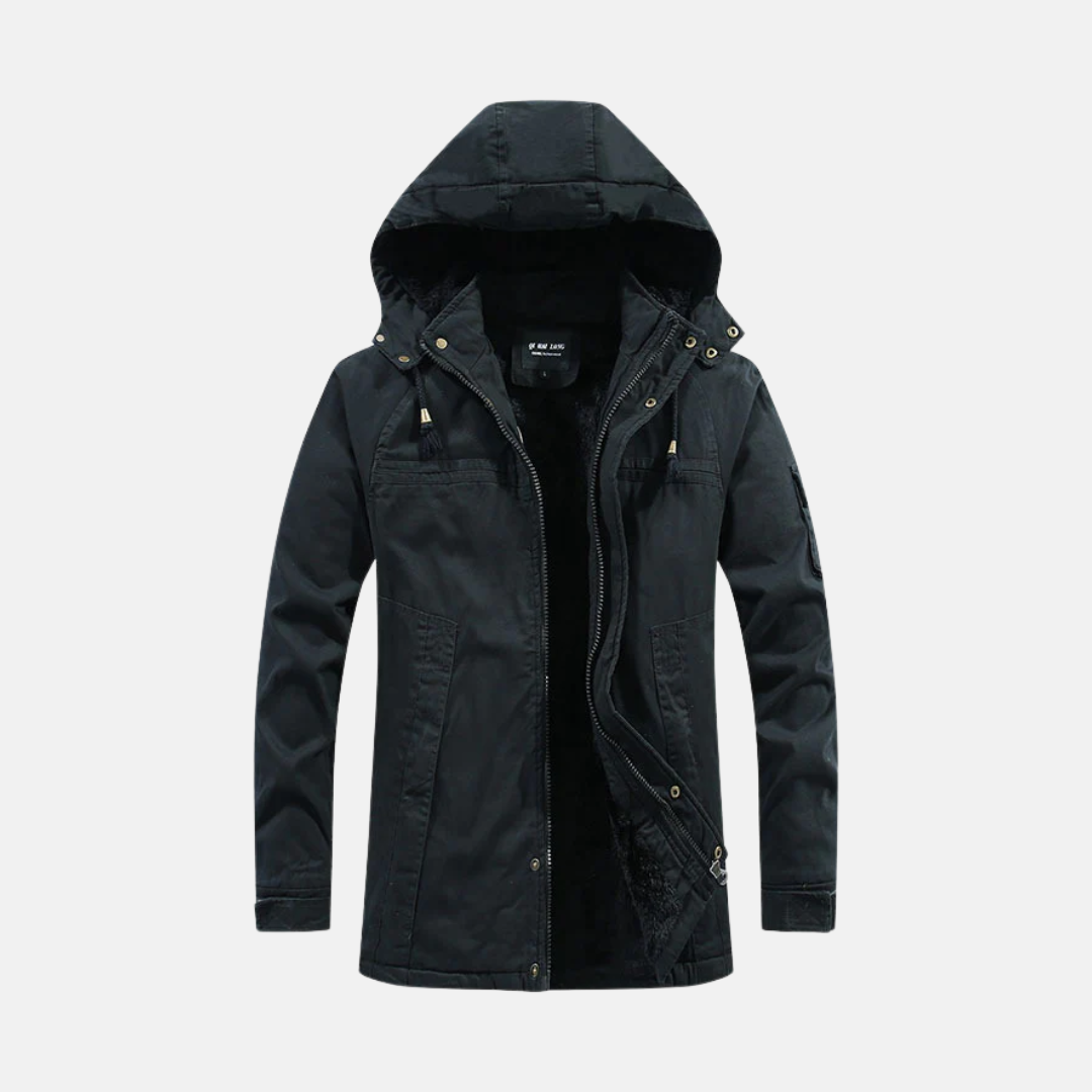Manteau À Capuche Pour Homme Avec Doublure Sherpa Et Poches Utilitaires Fermeture Éclair Coupe Décontractée