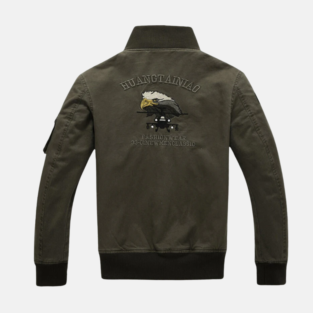 Veste Bomber Homme Coupe Slim Doublure Peluche Patches Brodés Bordures Côtées Nordisk Flair Amawinc