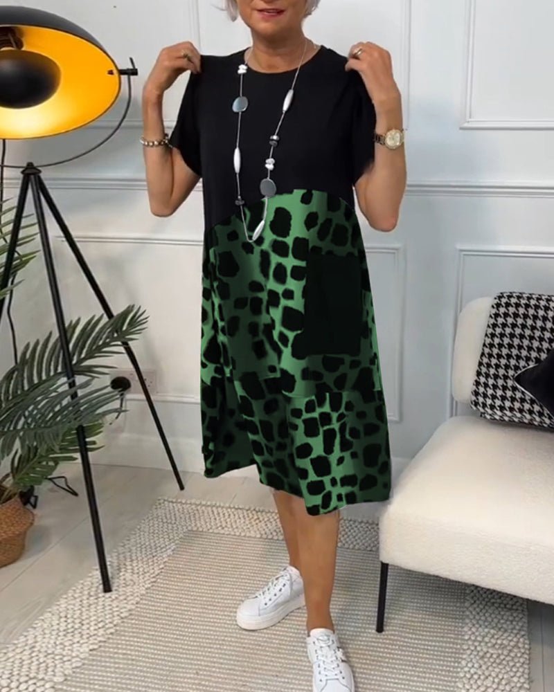Robe Midi Colorblock Ellie Élégante Et Confortable Pour Journées Décontractées Ou Sorties
