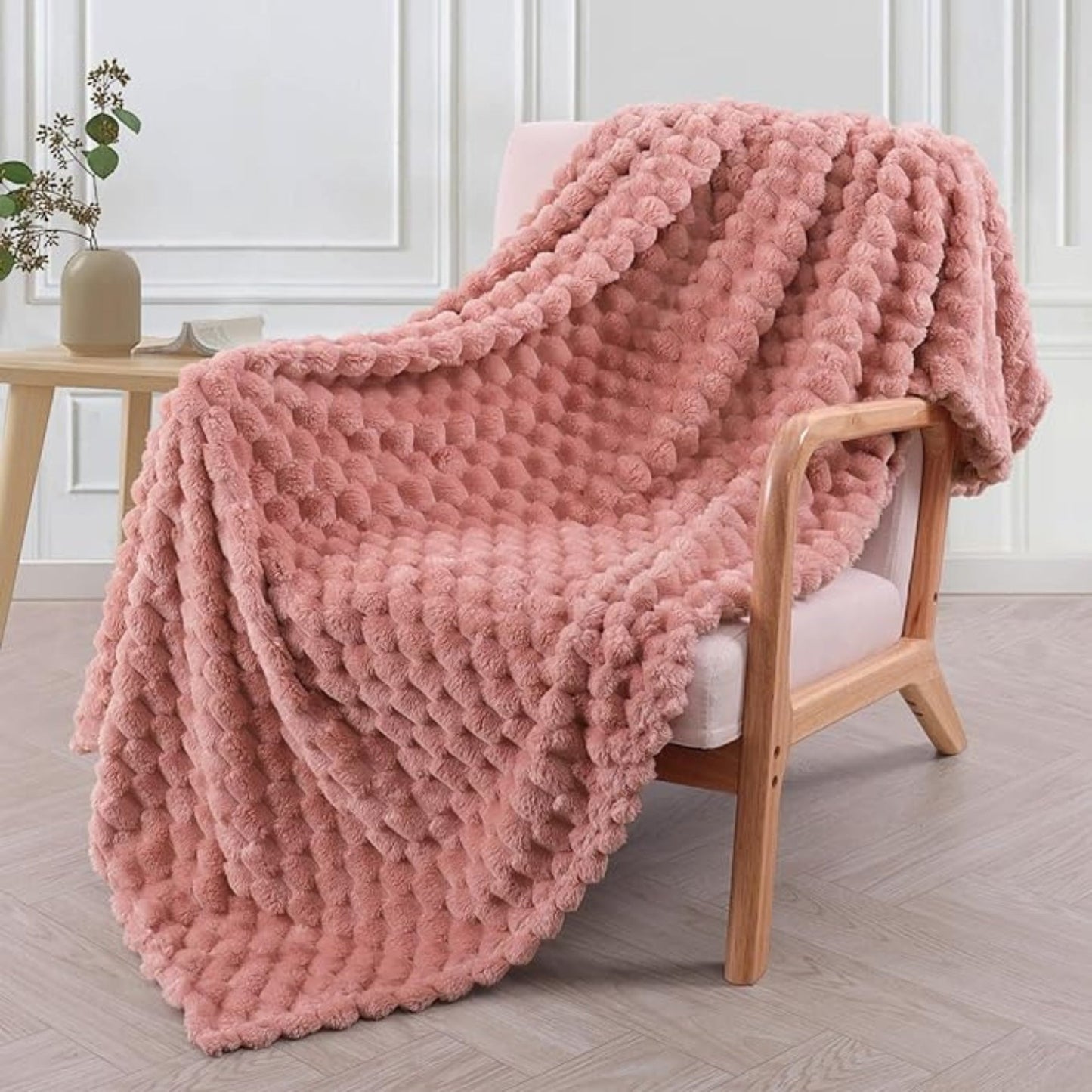 Couverture Polaire Moderne Avec Motif Boules Texturées Pour Canapé Ou Lit Douce Et Confortable