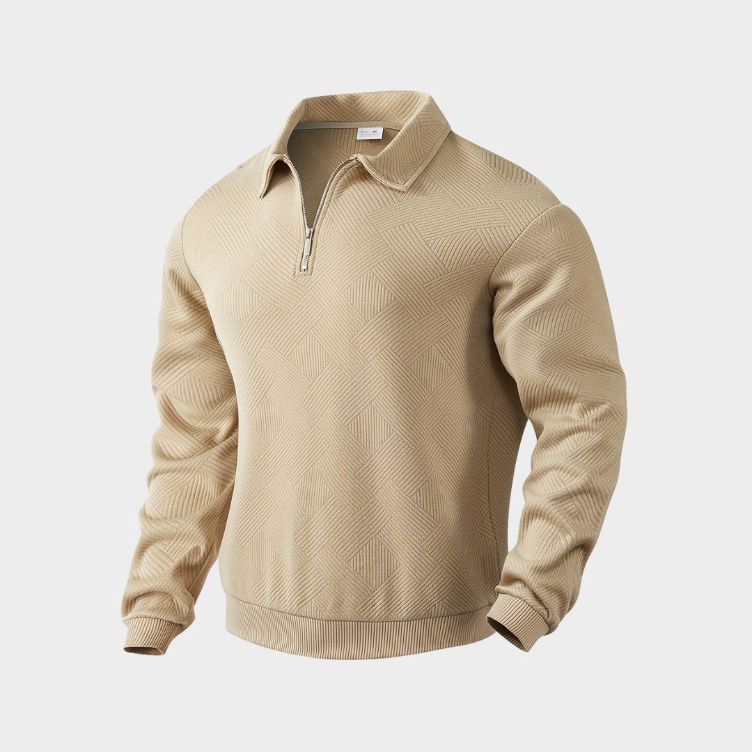 Vince Homme Sweatshirt Pull Demi Zip À Maille Texturée Design Moderne Confort Contemporain