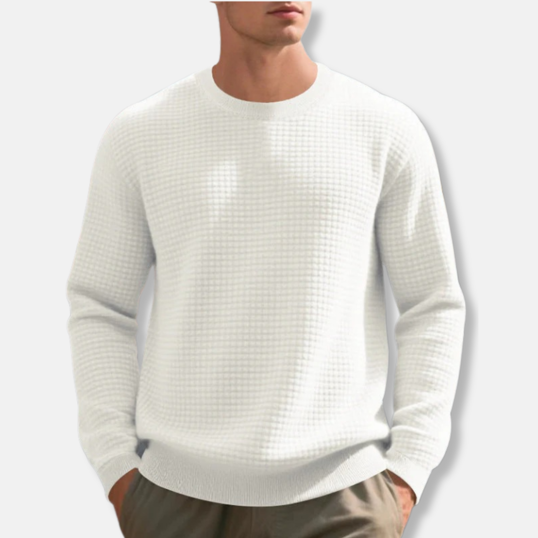Sweatshirt Mélange De Coton Coupe Ample Col Rond Poignets Et Ourlets Côtelés Pour Tenue Décontractée