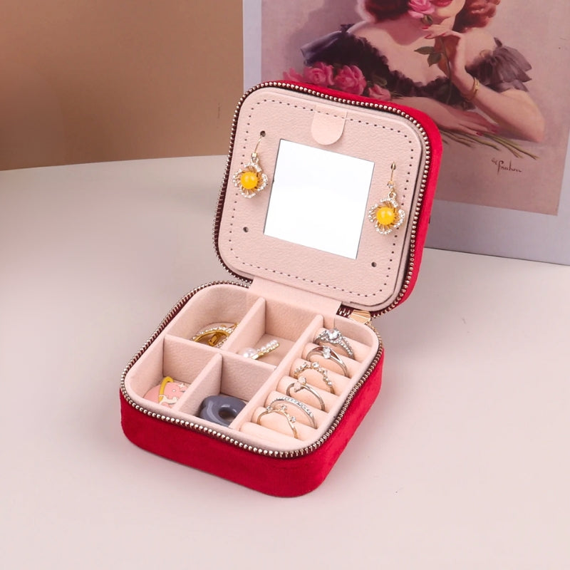 Boîte À Bijoux Rivelle En Velours Luxueuse Coffret De Rangement Pour Voyage Et Maison