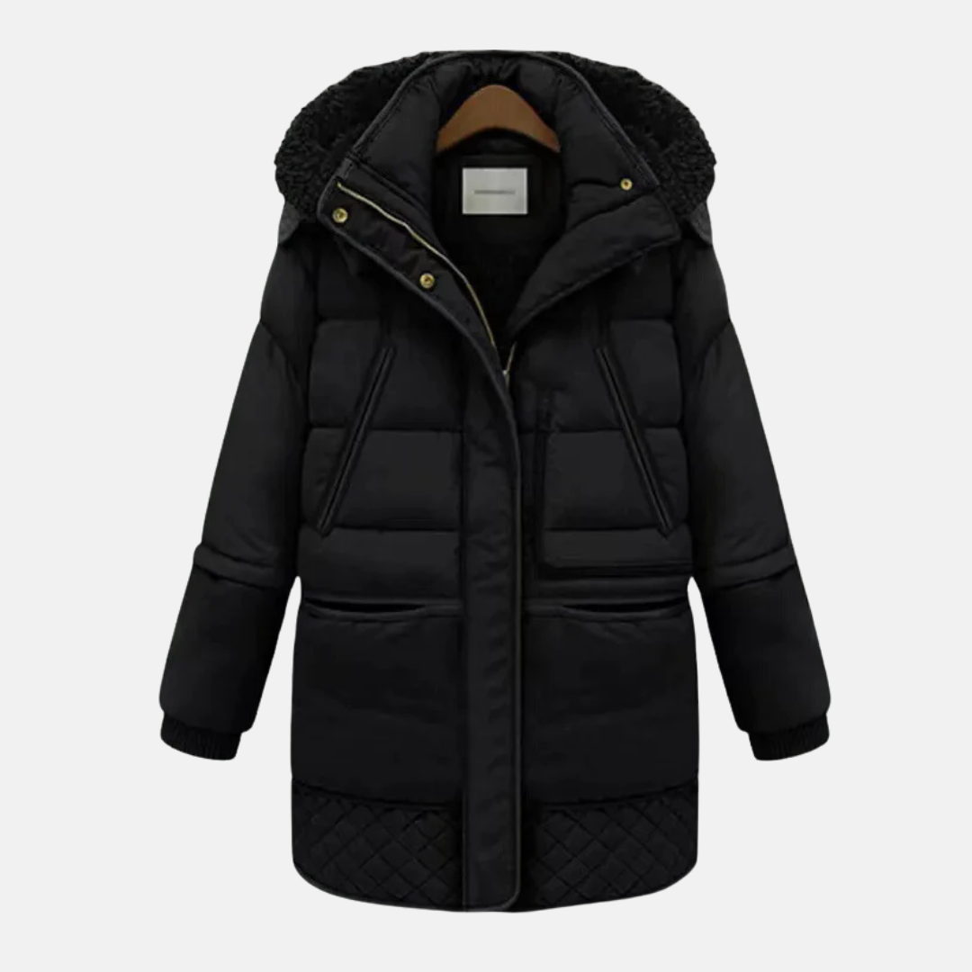 Amawinc Manteau Matelassé Femme Oversize Décontracté Capuche Moelleuse Poignets Côtelés Chauds