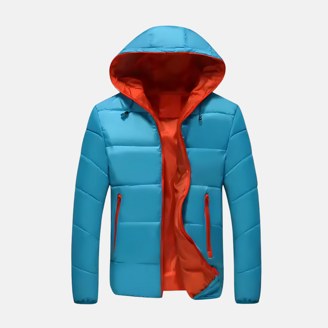 Veste Pour Homme Capuche Matelassée Puffer Mi Longueur À Hanches Chaude Et Isolante Pour Hiver