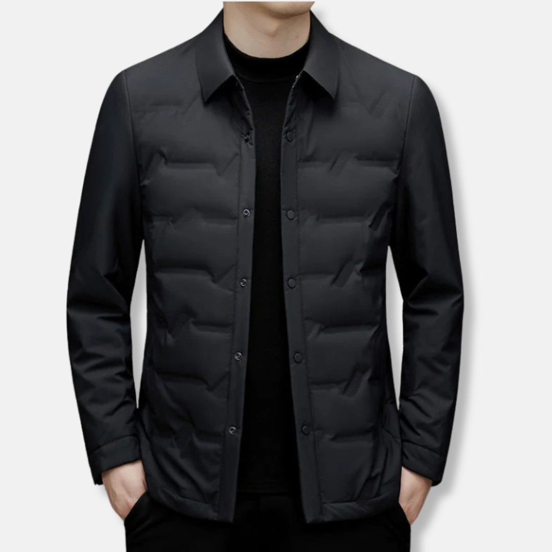 Doudoune Homme Nordisk Flair Slim Fit Matelassée Imperméable Fermeture Boutons Longueur Taille