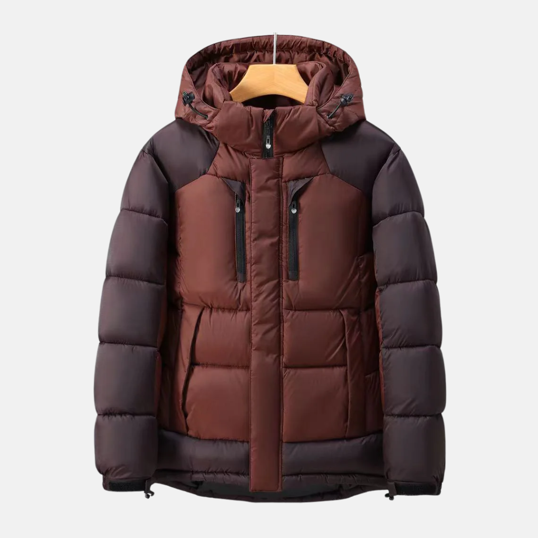 Veste Rembourrée Pour Homme Capuche Amovible Isolation Poches Sécurisées Poignets Ajustables Coupe Regular Longueur Hip